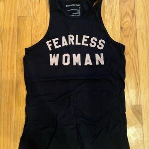 good hYOUman Fearless Woman Black Tank Top